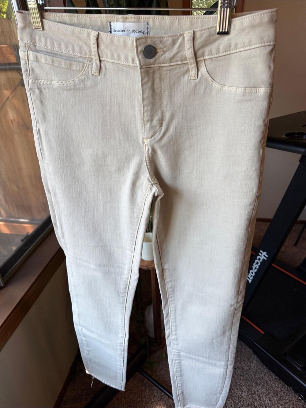 Articles Of Society Cream High-Rise Skinny Jeans